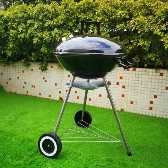 KEYO Outdoor Camping Powder Coating Trolley Apple Shaped Barbecue Grill Charcoal Bbq Kettle Grill