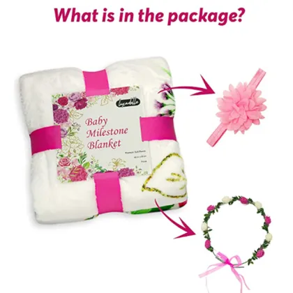 Hot Sale Printing Fleece milestone baby blanket Swaddle Milestone Blanket Photography Props