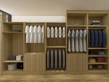 Luxury bedroom wall design custom wood door wardrobe