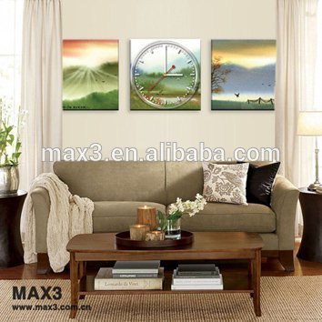 Max3 High Quality Art Wall Clock 3 Pieces For Wholesale Poster Clock