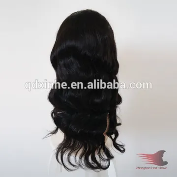 Human Hair Wig 16inch 1B Body Wave Full Lace Wig for Black Women