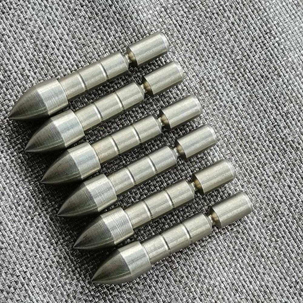 DIY 100 140 175 Grain Stainless Steel Bullet Point Tip For ID 5.2 mm Arrow Shaft Broadheads Arrow Heads Accessories Archery Bow