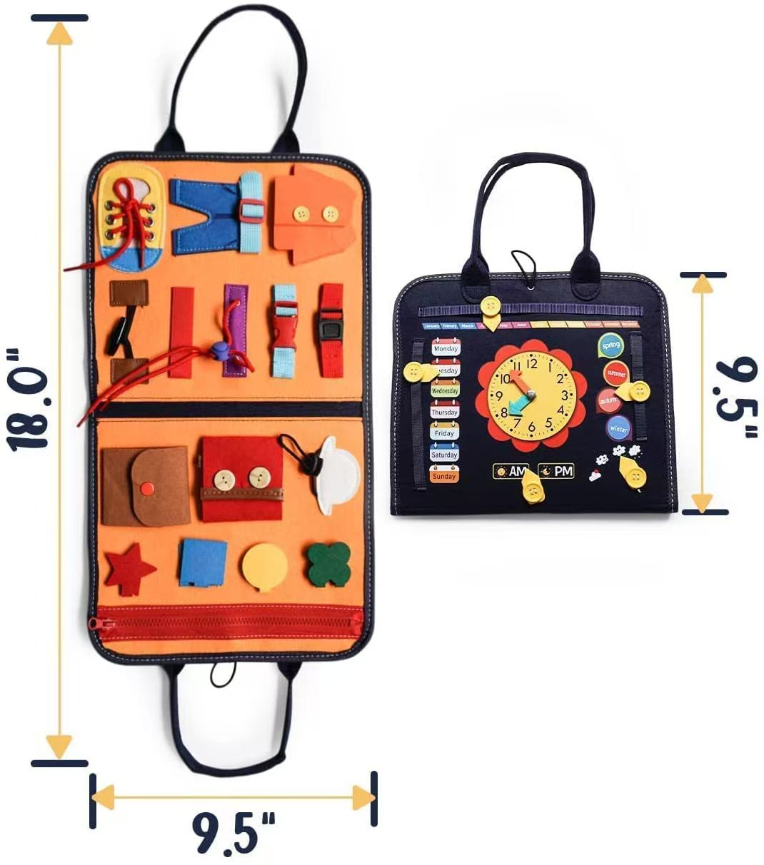 Junta de aventuras de aprendizaje de fieltro para niños pequeños