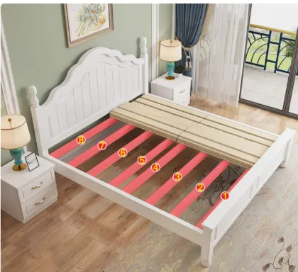 Modern Simple Solid Wood White Double Bed for Home and Hotel