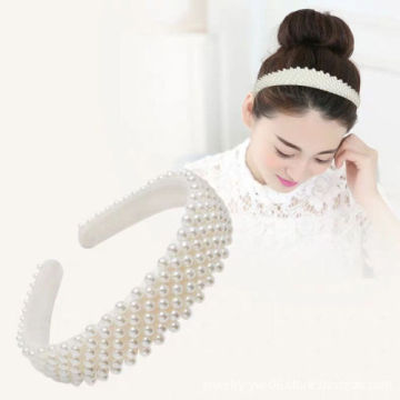 Wholesale Bulk New Fashion Hair Hoop Jewelry - Shiny Bridal Wide Pearl Headbands