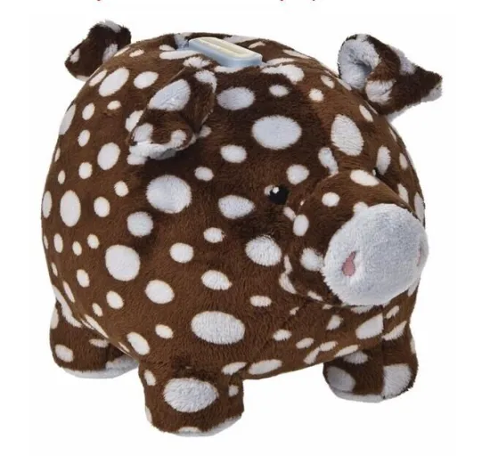 Spotted pig plush toy piggy bank