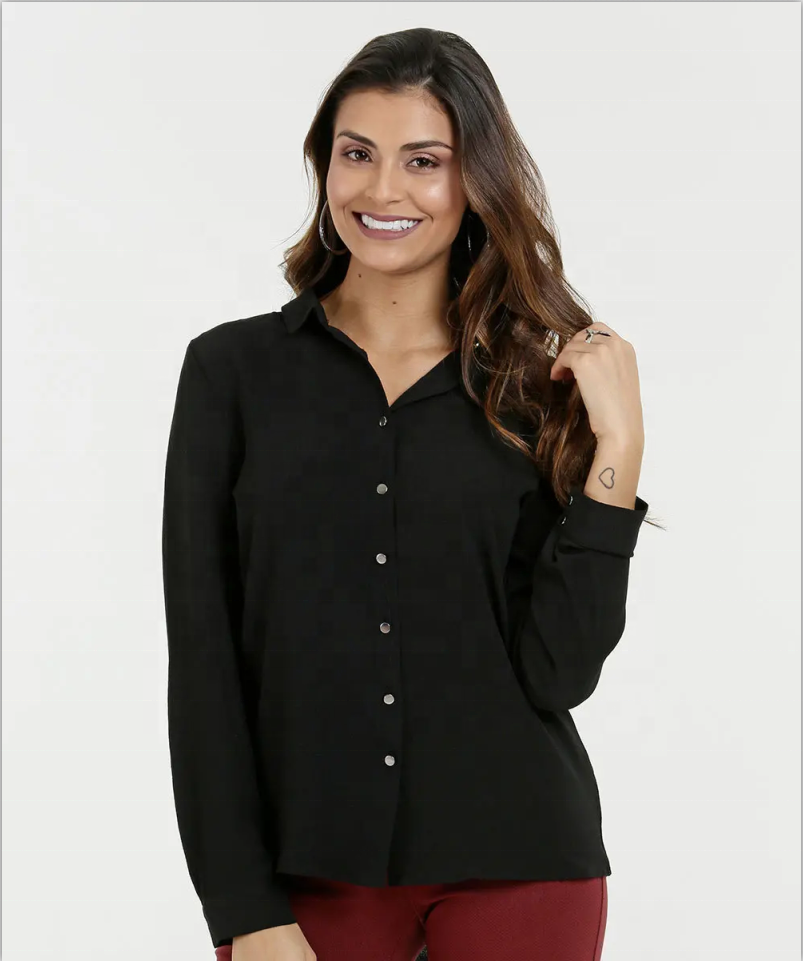 Long Sleeve Elegant Office Ladies Women Tops