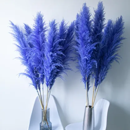 Turquoise Blue Dried Pampas Grass Bouquet - Arco Flores