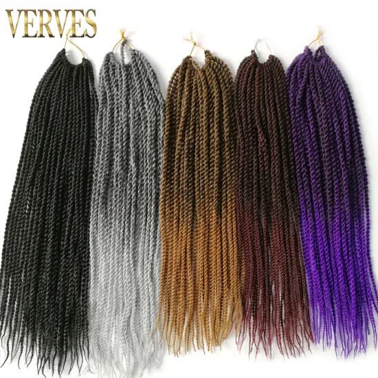 Ombre Crochet Braids 30 strands/pack 18 inch,small Senegalese Twist Hair Synthetic Braiding Hair extension Blonde Blue