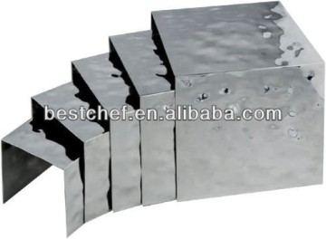 stainless steel hammered Buffet display steps set of 5-pcs