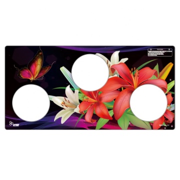 Toughened Crystal Ceramic Glass Cooktop for 3 Burners with Digital Print