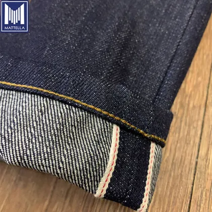 low MOQ custom raw selvedge denim men jeans