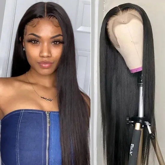 100 Human Hair Virgin Brazilian Wigs 150 180 Density Bone Straight Hd Lace Frontal Wig Human Hair Lace Front Wig