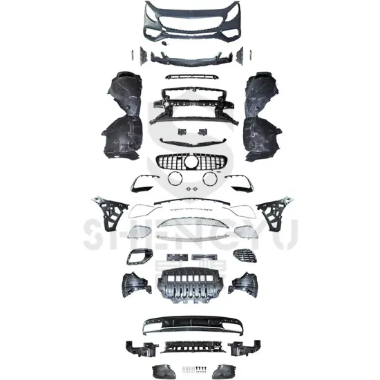 AMG S65 Car Bumpers Grille Exhaust Pipe Upgrade Kit for Mercedes Benz S-Class C217 E COUPE