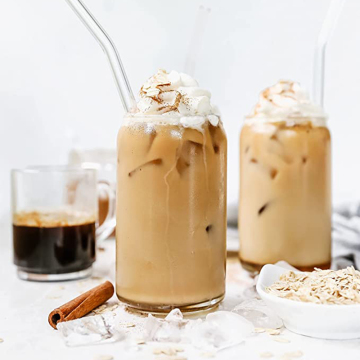 16oz Beer Glass Tumbler with Bamboo Lid: Perfect for Iced Coffee, Iced Tea, and Soda Cups