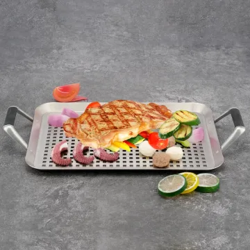 Colorful Porcelain Grill Pan Grill Basket Chicken Stand