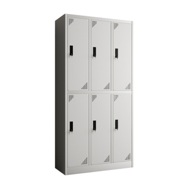 6-Door Mental Locker: Dormitory Cabinet with Clothes Rail - Perfect Office Furniture for Storage