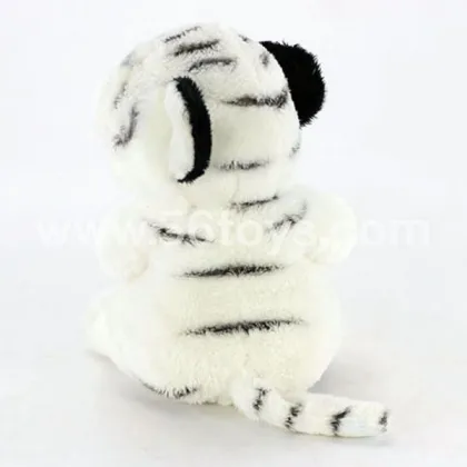 Custom mini white tiger toy animal, plush tiger for kids