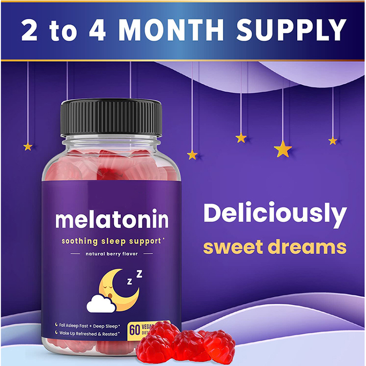 Private Label Free Sample Fall Asleep Faster Sleep Aid Better Sleep Melatonin Gummies6