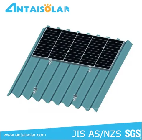Rail-less trapezoidal metal sheet solar panel roof mounting stand brackets for solar power system 1mw