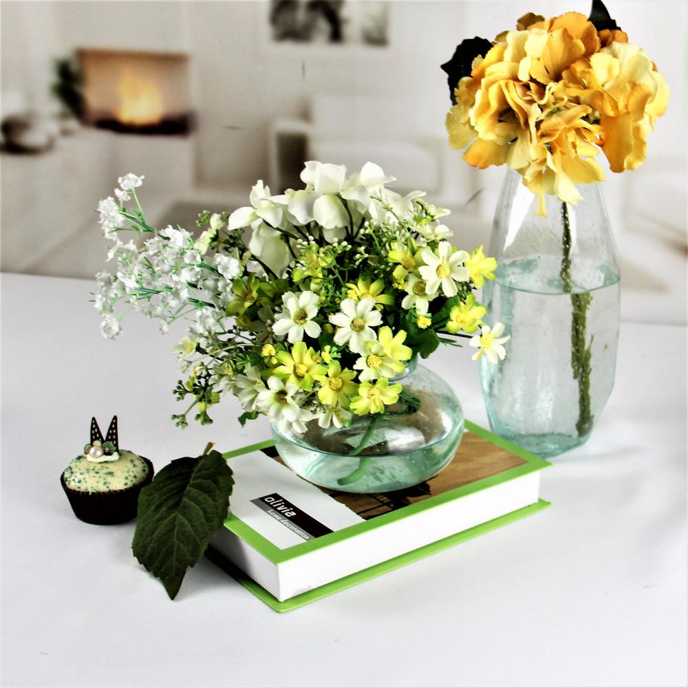 Light Green Round Glass Vases