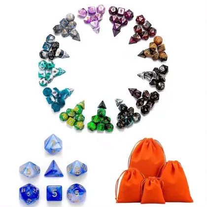 Plastic Polyhedral D20 DND Dice Set for Farkle and Classic Dice Games