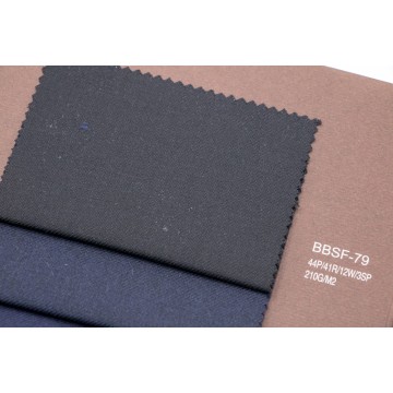 Black Smooth Solution-Dyed TR Fabric