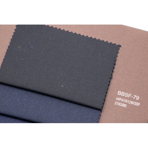Black Smooth Solution-Dyed TR Fabric