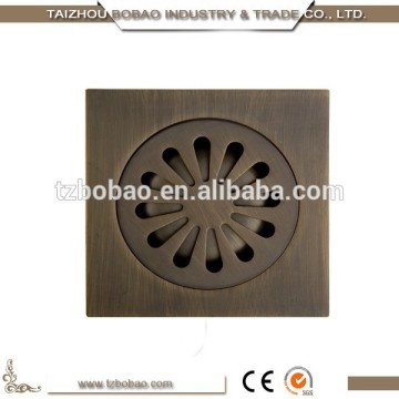 Modern simple design brass floor drain cover and shower floor grate drain with Retro Decorative pattern