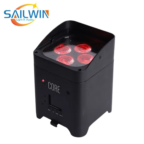 Sailwin Stage Lighting APP: 4X18W RGBAW UV Battery-Powered LED Par Light for Weddings and Parties