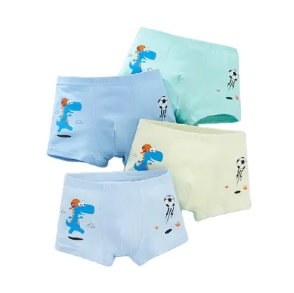 Spring New Children Cotton Underwear Comfortable Baby Cartoon Printed Boxer Shorts