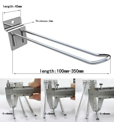 U Shape Double Wires Slatwall Hooks for Retail Display