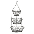 3 Tier Hanging Kitchen Black Fruit Baskets