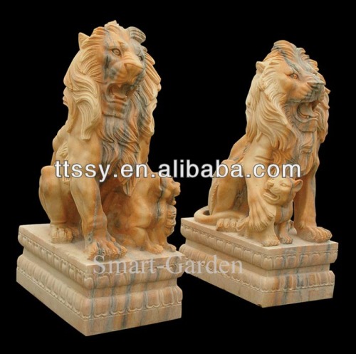 garden stone marble lion