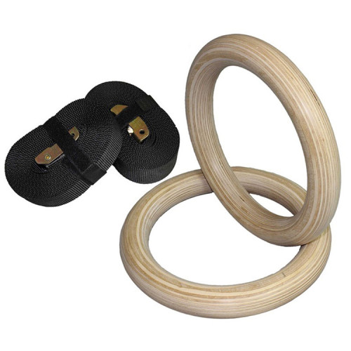 fitness training adjustable wooden hanging gymnastic rings