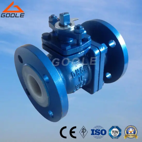 PTFE PFA Lined Split Body Flange Type Cast Steel Floating Ball Valve Q41F46