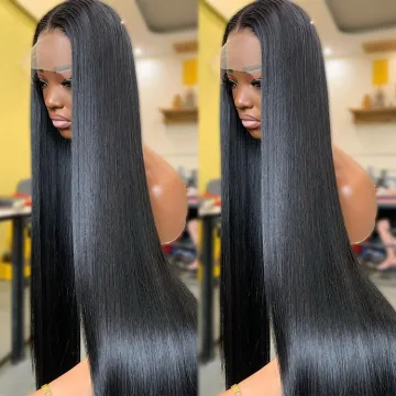 100% Unprocessed Bone Straight Indian Human Hair Wigs 10A Full Lace Virgin Remy Hair