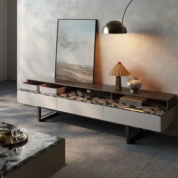 Modern Marble Top TV Stand with Drawer - Wholesale High-End Quality