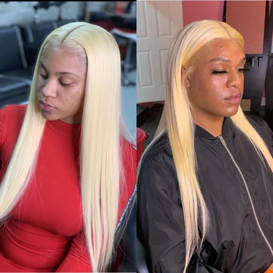 2021 New Arrive Straight Wave Blonde Wig Lace Front Blonde Curly Wigs Cuticle Aligned Hair  Brazilian Hair 13*4 Lace Front Wig