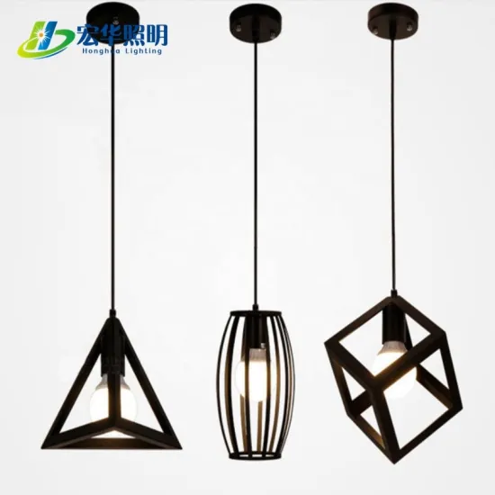 Modern Geometric Metal Chandelier Iron Cage Ceiling Lamp