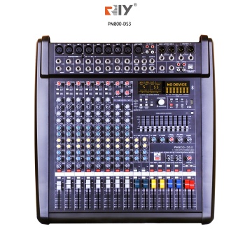 8 Channel Professional Studio Mixer with Dual LCD Displays, USB DJ Console, and 48V Phantom Power