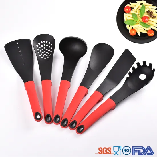 6 Piece durable nylon kitchen cooking utensils set