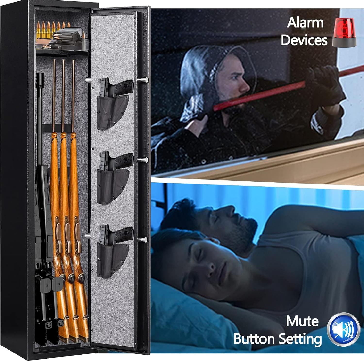 Digital Gun Safe With Shelf and Pistol Pouch