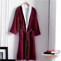 5 estrelas Hotel de luxo Robe de banho vermelho vinho pêssego Twill