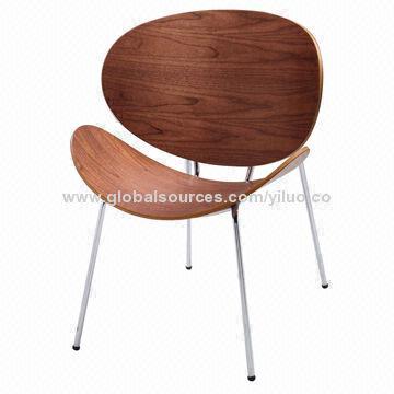 Plywood Shell Chair with Leather Cover