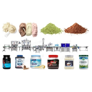 Coffee Whey Protein Powder Glass Jar Filler Packing Line Machine