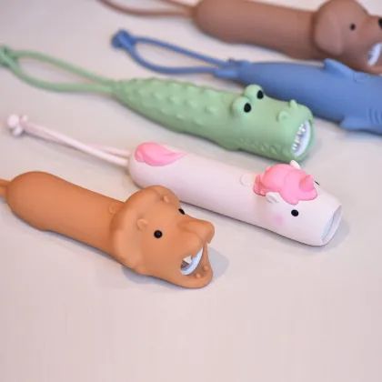 Cute Animal Silicone USB Flashlight with Lanyard