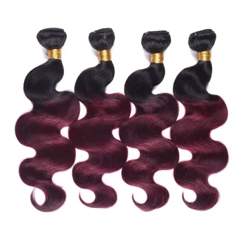 fast Shipping Brazilian body Wave Hair Weave Bundles Color 1b/99j Human Hair 10-24 inch Remy Hair Extension