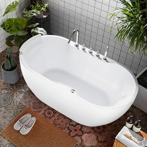 hydrotherapy trendy style resin freestanding sitting large bathtub with shower