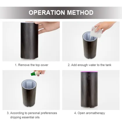 Car Diffuser Cool Mist Humidifier with Wood Grain